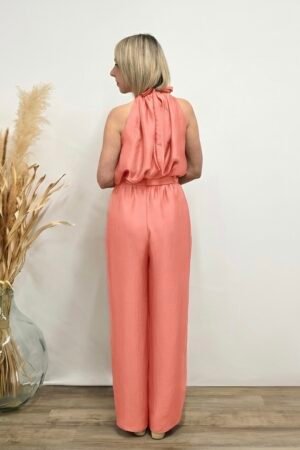 Anaïs – Top col américain en satin nœud à nouer sur la nuque