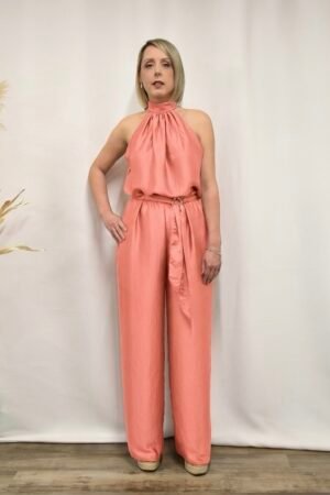 Anaïs – Top col américain en satin nœud à nouer sur la nuque